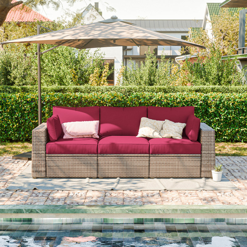 8-Piece Outdoor Cushion Cover Set (Set Of 3 Seats, 5 Backs), Covers Only, Blue