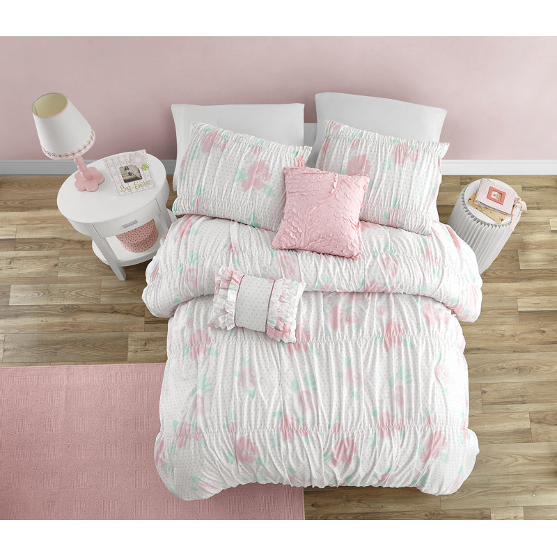 Ensemble d'édredon en microfibre rose ALEX + BELLA Tabitha, Édredon simple + 3 pièces supplémentaires