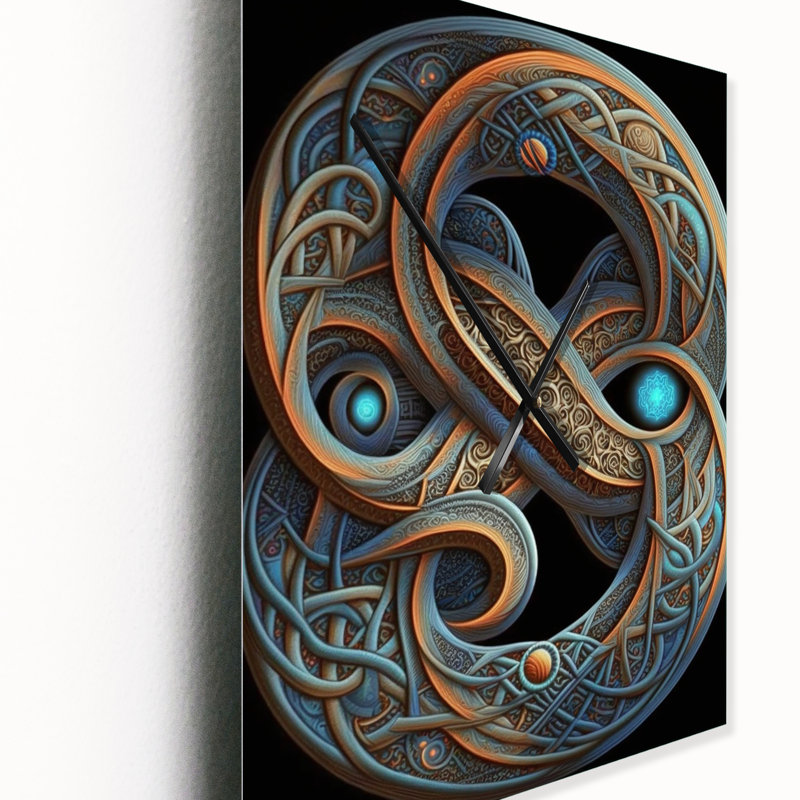 Abstract Infinity Lemniscate In Retro Colours - Modern Geometric Wall Clock Oversized, 32" H x 24" W x 1" D