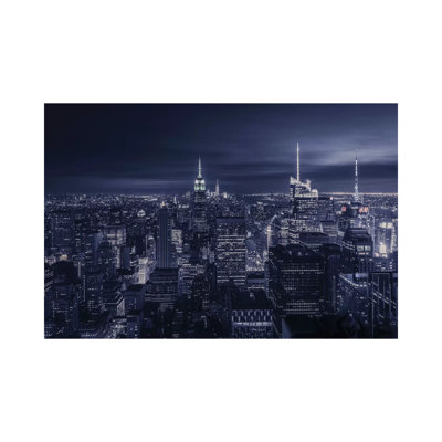 Blue City 1 Piece Wrapped Canvas Wall Art