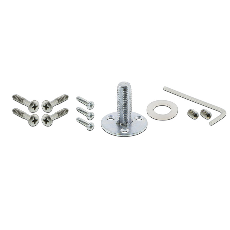 Plaque de mission avec bouton de porte décoratif, Nickel satiné