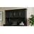 Modern Wood Hutch with Doors - Black