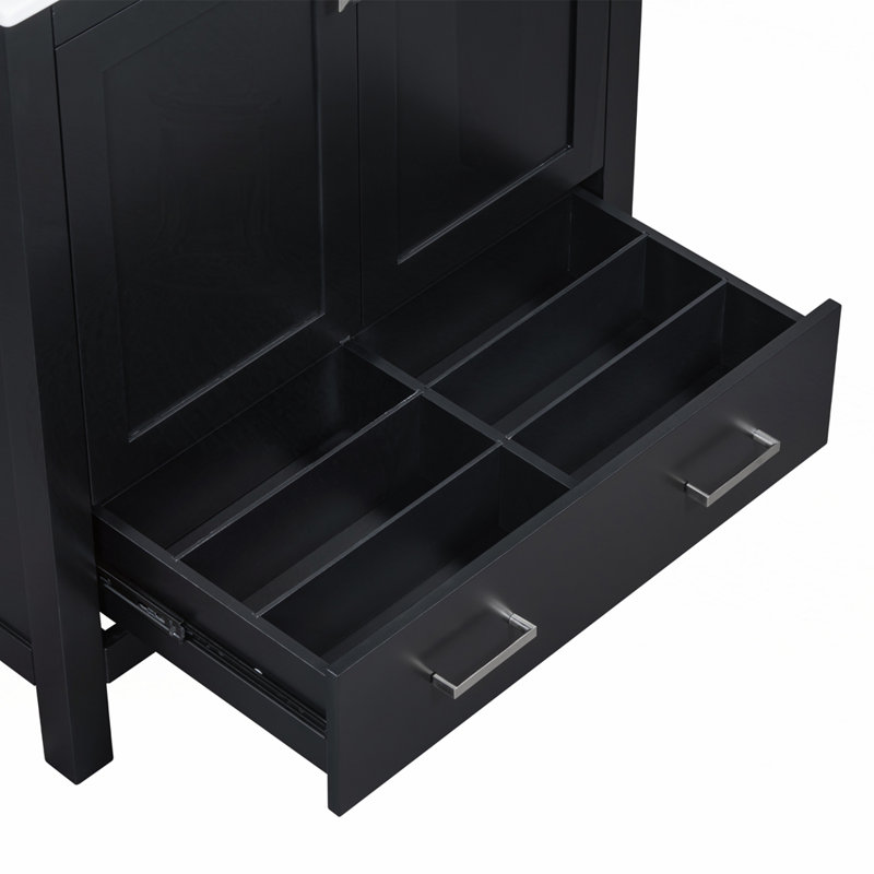 Ensemble de meuble-lavabo blanc 60 "avec meuble-lavabo double 60", Noir / argenté