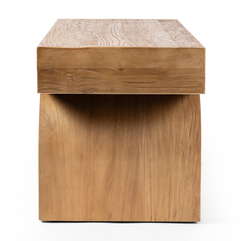 Francois 60" Solid Wood Bench, Reclaimed Natural Elm