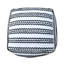Pouf Lani fabriqué à la main en tissu - noir naturel, coton durable, entièrement assemblé, 20 x 20 x 20 pouces