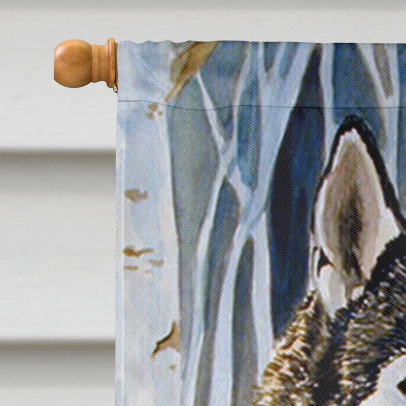 Siberian Husky Double Sided 40'' H x 28'' W Polyester Animal House Flag