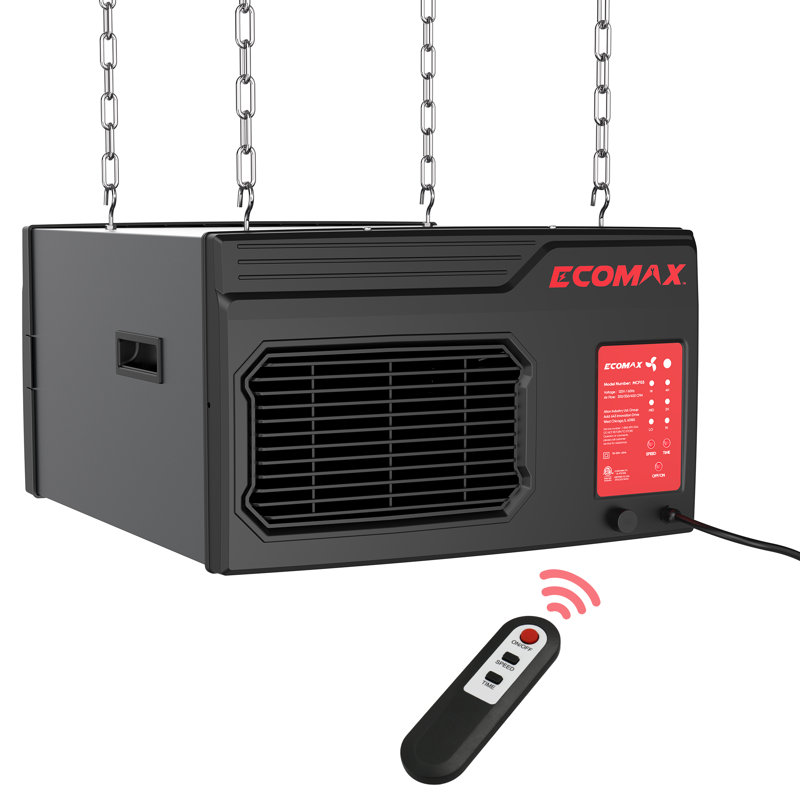 Système de filtration d'air ECOMAX à 3 vitesses, filtre à air suspendu 300/350/400 CFM avec télécommande, minuterie 1/2/4 heures, filtres lavables pour atelier de menuiserie et garage