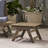 Outdoor Table In Grey Wood, 19.17X19.17X12.24, Open Slat Feature Construction Accent Appearance Decorative Wood Furniture, 19.17W X 19.17L 12.24H,