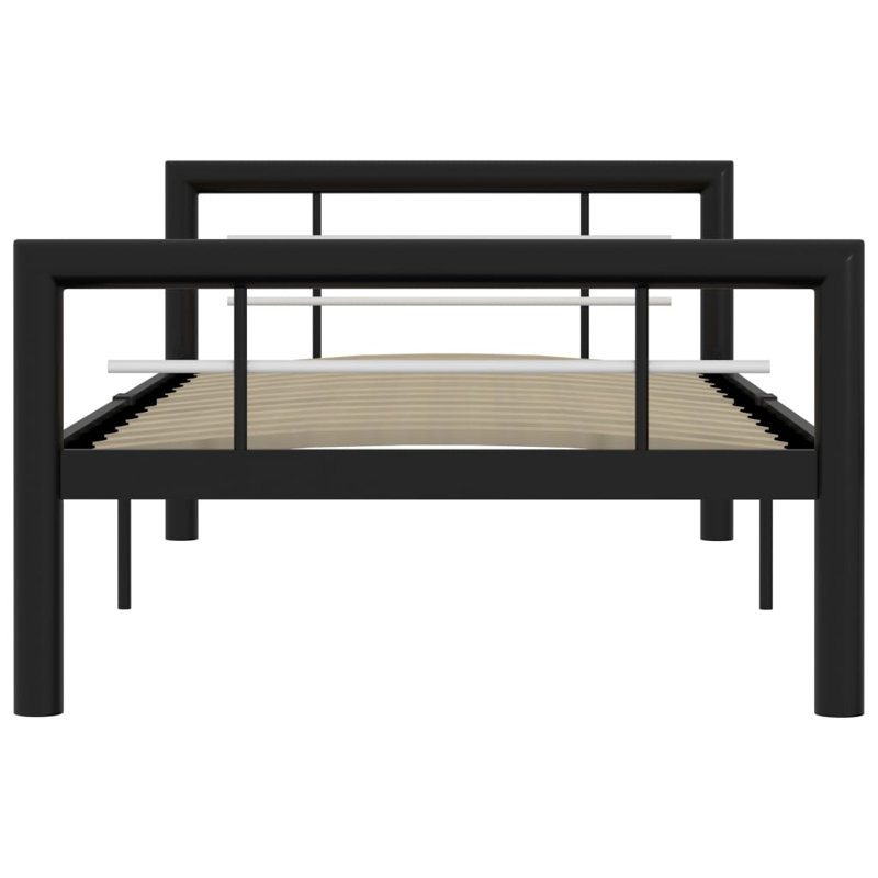 Andelina Metal Bed, black and white, European Single (90 x 200cm)