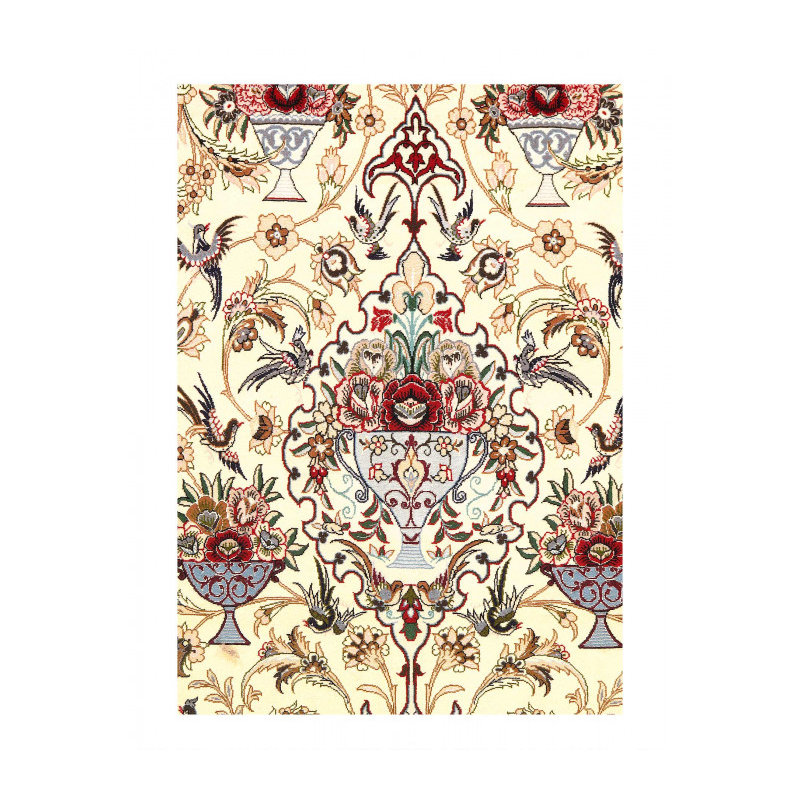Fine Hand knotted Silk & wool Isfahan 2'11'' X 4'7''