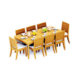 7 Pcs Grade-A Teak Wood Dining Set: 83" Rectangle Table And 6 Atnas Armless Chairs #11AT1800