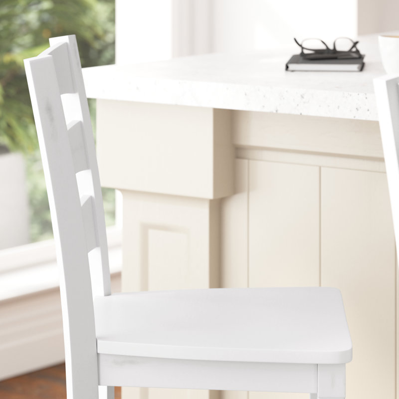 Laurel Solid Wood Counter Stool, White Wash