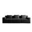 Canapé modulaire 3 places sans os, canapé modulaire Cloud avec assise profonde, canapé modulaire moderne 3 places avec coussins décoratifs Tissu velours côtelé noir-129878418-129878420