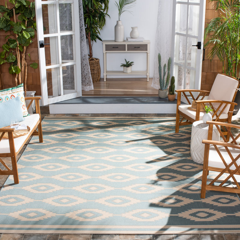 Devito Southwestern Indoor/Outdoor Area Rug, Rectangle 5'3" x 7'6"