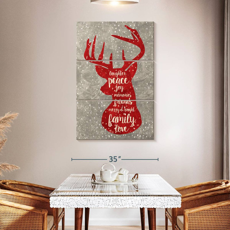 Lelend Red Xmas Deer, 50" H x 32" W