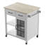 32" W Solid Wood Top Kitchen Cart with Locking Wheels-1561523225