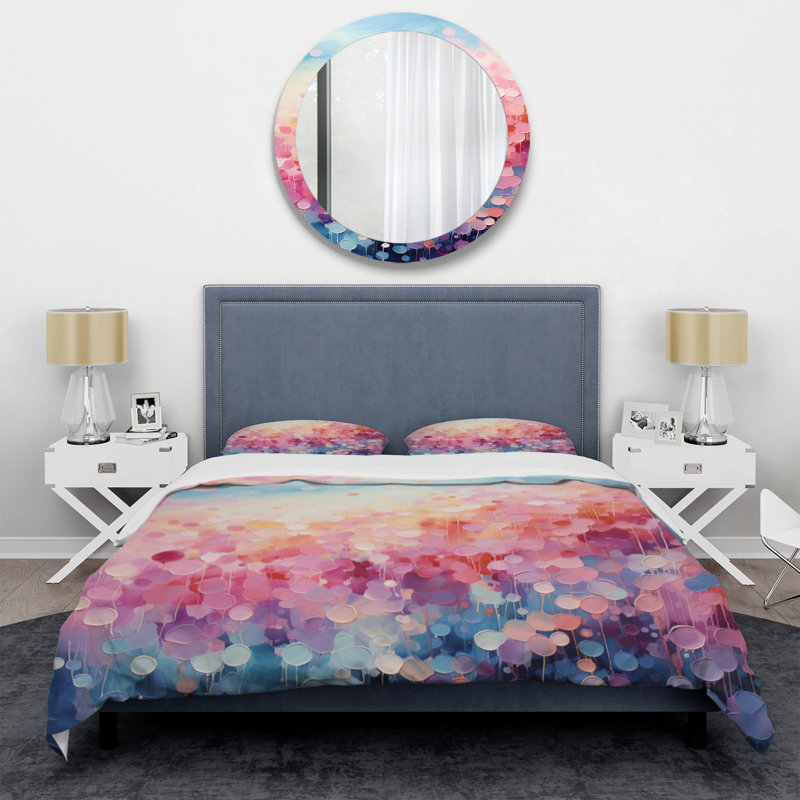Literie , Housse de couette pour grand lit et 2 taies décor