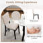 Ensemble de 2 chaises pliantes avec siège rembourré et dossier inclinable, pieds en bois d'hévéa-993032925