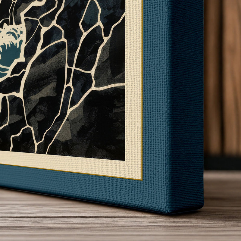 Warning Beacon Coastal - Wrapped Canvas, 24x16 - 61.0 x 40.6 cm, Teal Border
