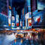 Times Square Perspect - Décoration de chambre à coucher encadrée pour voiture