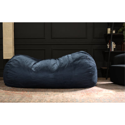 Fauteuil à billes cylindrique traditionnel en suède bleu de 8 pieds - Design moderne pour une détente confortable. Housse amovible avec fermeture à glissière sécuritaire. Rembourrage en mousse souple. 84,21 po de profondeur x 50,37 po de largeur, 30,47 po de hauteur et 77,97 lb.
