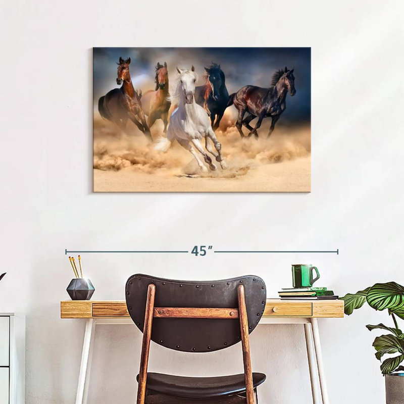 Courir sur un cheval, impression sur toile, H 24 po x l 36 po x P 1,25 po