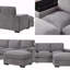 Canapé modulaire en U avec 2 repose-pieds mobiles, canapé-lit à siège profond 4 places, meubles de salon rembourrés en polyester avec rangement pour accoudoirs et assemblage facile-1453975484