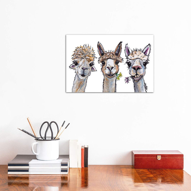 «Alpacas Trio II», reproduction de photo, Toile tendue, H 8 po x l 12 po x P 0,75 po