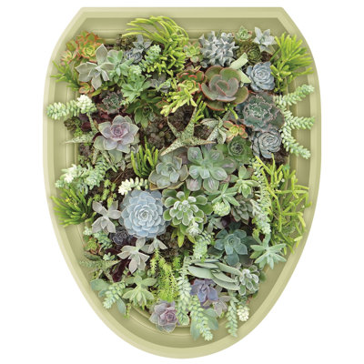 Adhésif décoratif pour siège de toilette Botanical Green Succulents
