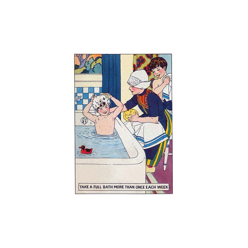« take a full salle de bain plus d’une fois par semaine », affiche rétro