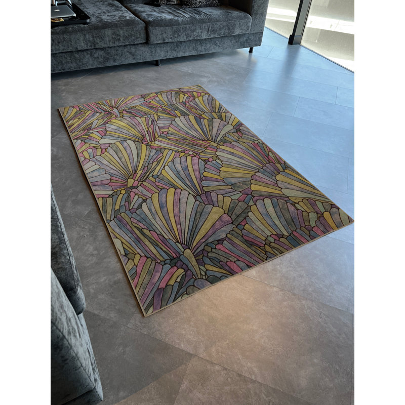 Mira Multi-Colored Mixed Shape Abstract Patterned Creative Modern Decorative Rug, Rectangle 3'3.37" x 4'11.06"