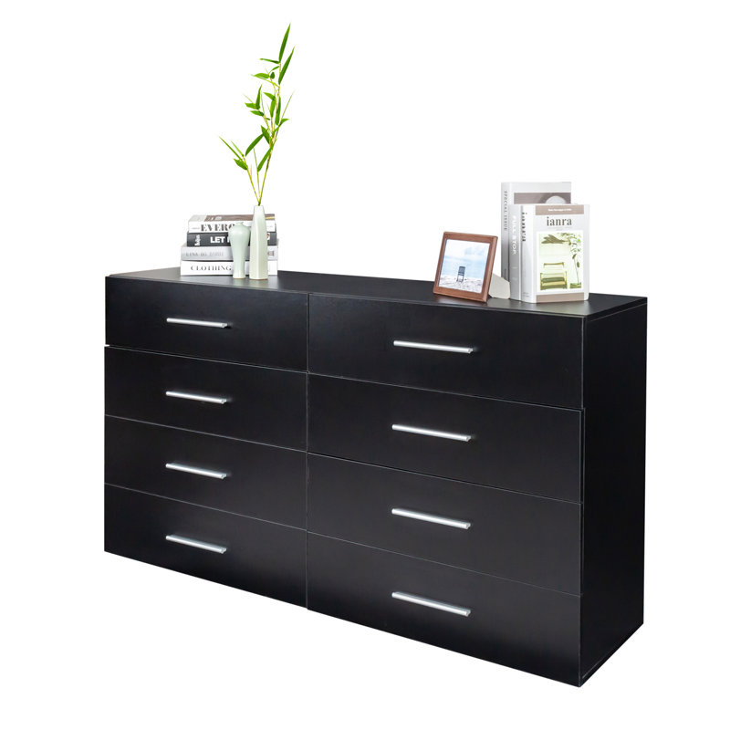 55.1'' W 8 - Drawer Dresser, Black