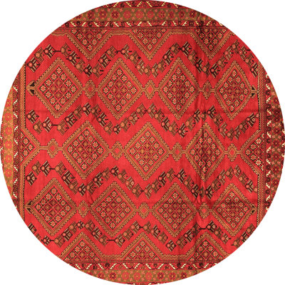 Maiza Oriental Machine Woven Chenille Area Rug in Orange/Terracotta