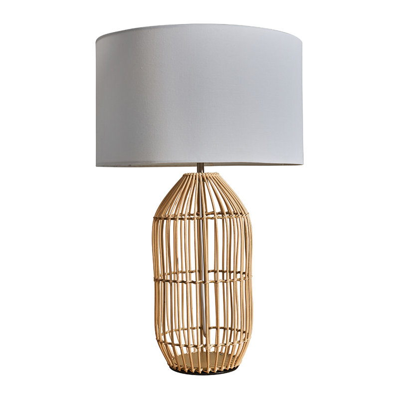 Tonks Wicker/Rattan Table Lamp, 47" H x 25" W x 25" D, Black, White