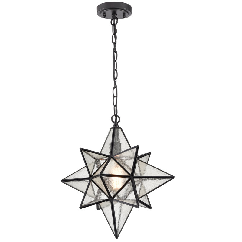 Luminaire suspendu Moravian Star, H 63 po x l 17 po x P 15,7 po, Noir