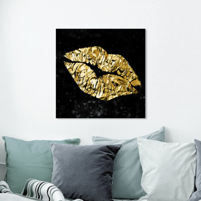 «Gold and Black Kiss», impression sur toile