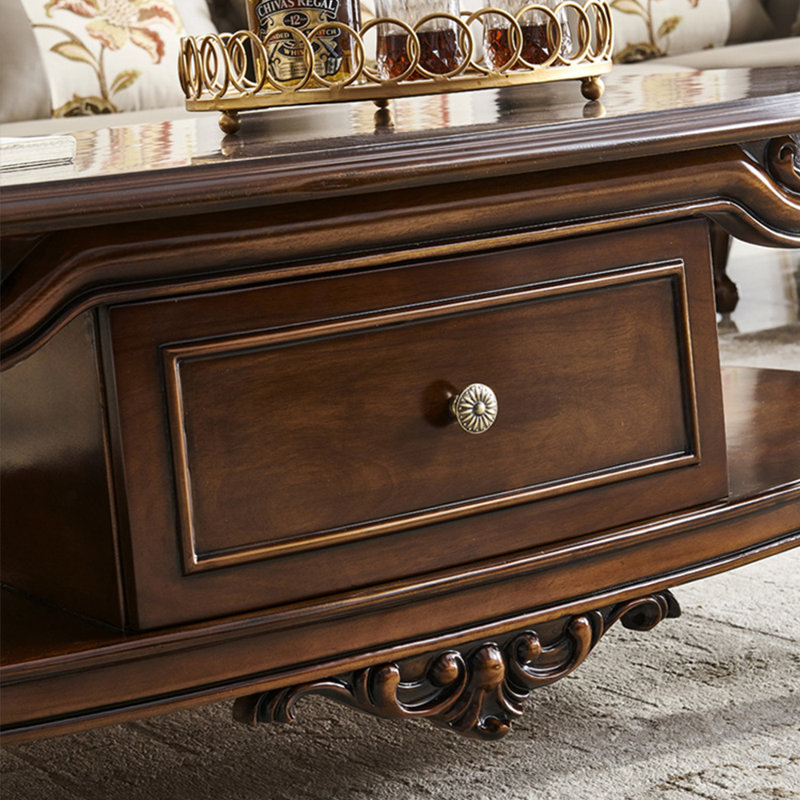 Table basse de style américain avec rangement rétro