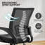 Chaise de bureau ergonomique, chaise de bureau en filet, chaise de travail roulante à hauteur réglable et support lombaire-68297474