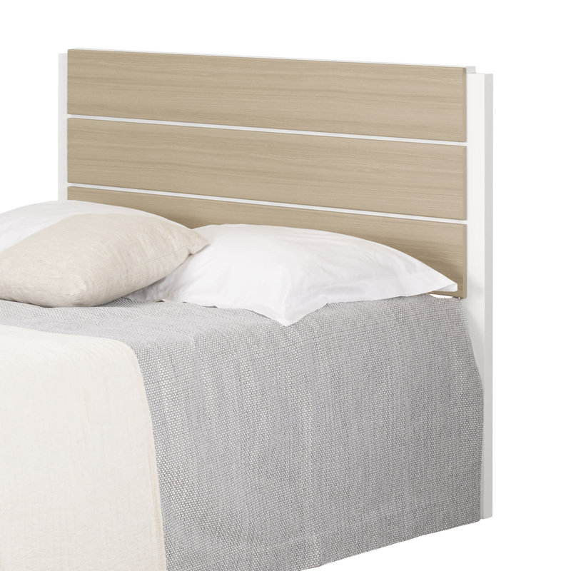 Full White and Soft Elm Plank Effect Headboard