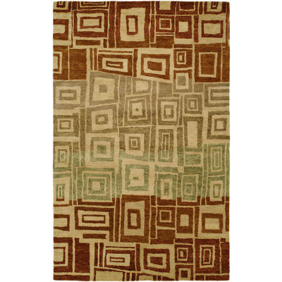 Hand Tufted Wool Geometric Indoor Rug