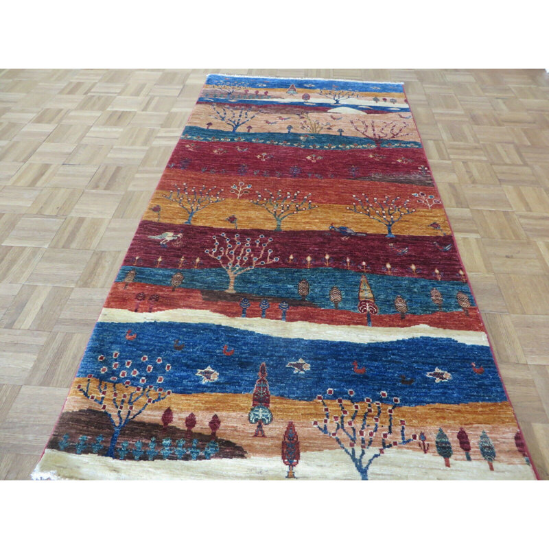 Tapis de zone en laine 3 pi 3 po x 6 pi 5 po noué la à la main one-of-kind-kazak rouge Lyndale