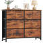 Commode 8 tiroirs en tissu, commode H 30 "avec plateau en bois-1804964640