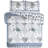 Connie Blue/White/Gray Microfiber 3 Piece Quilt Set-49368102