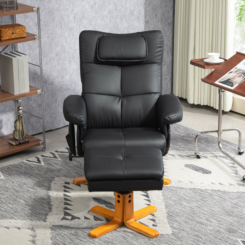 Shavondra Standard Recliner with Massager, Black