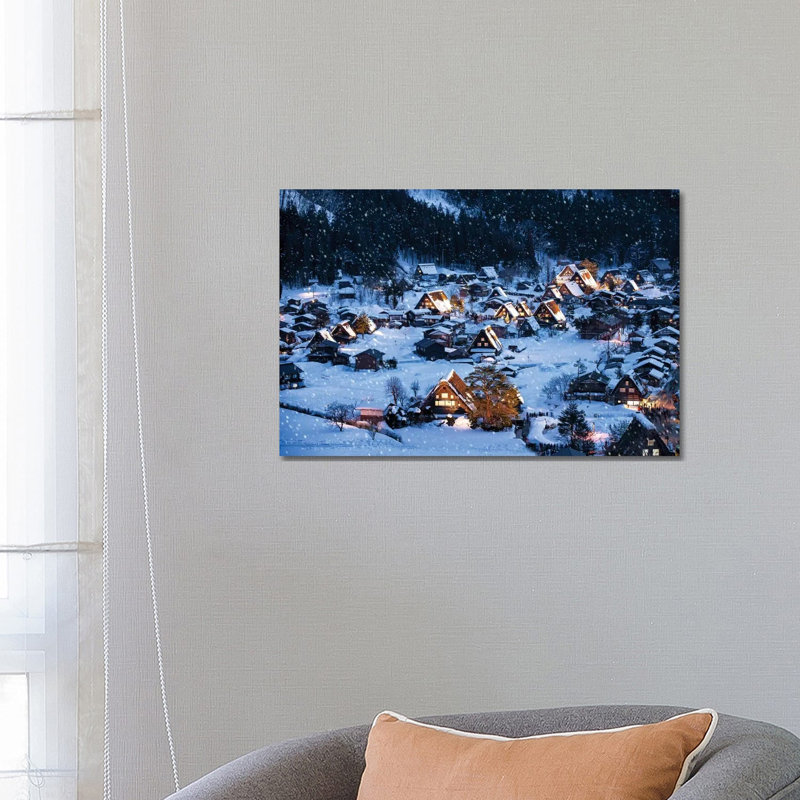 Shirakawago In Winter 1 Piece Wrapped Canvas Wall Art, 45.72cm H x 66.04cm W
