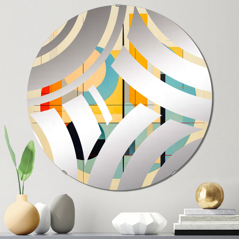 Miroir décoratif Syncronicities Midcentury Elegant Retro Art IV - Center Wave, 23,6 po x 23,6 po