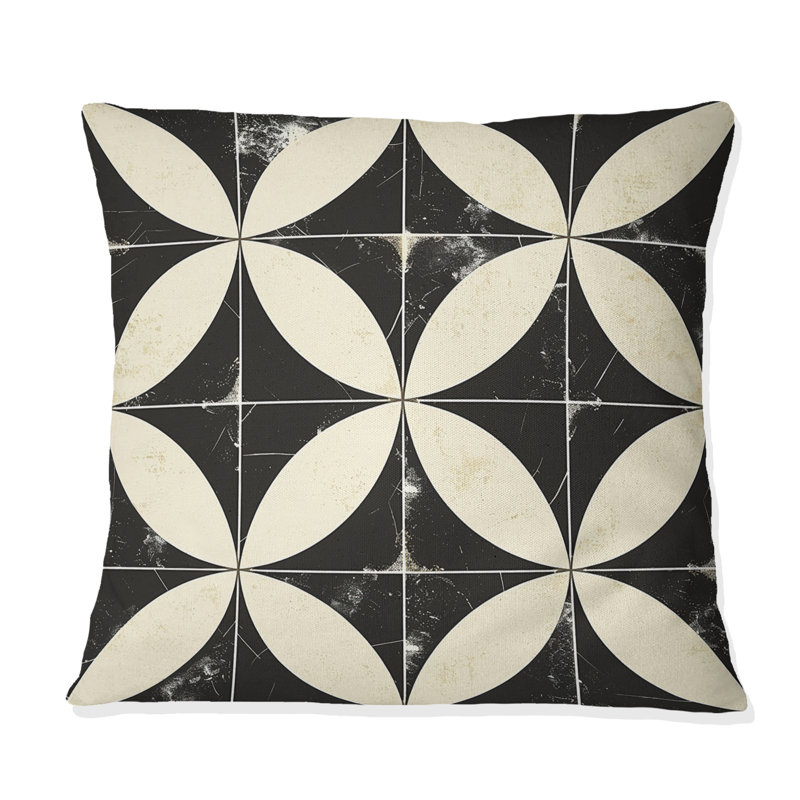 Carreaux beige Mid-Century - coussin Mid-Century, H 16 po x l 16 po