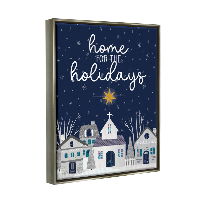 «Home for the Holiday Night Sky» par Linda Birtel - impression sur toile, H 31 po x l 25 po x P 1,7 po