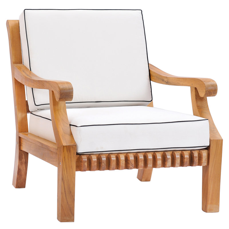 Teak Deep Seating Patio Chair with Cushions