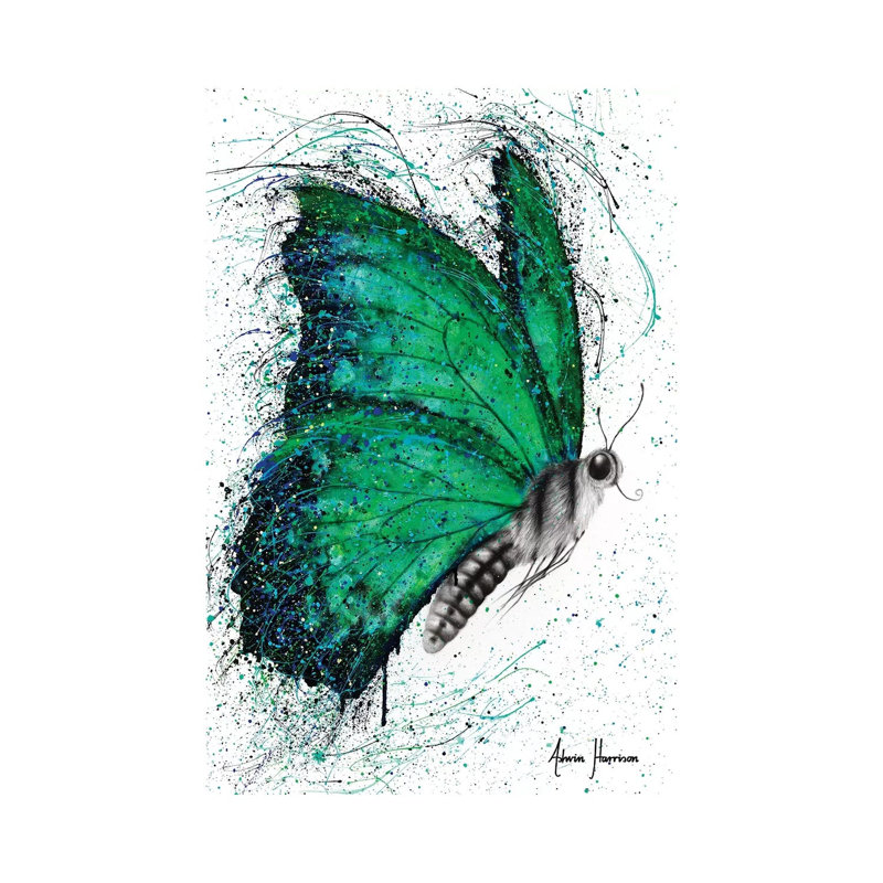 Emerald City Butterfly by Ashvin Harrison - Wrapped Canvas Print, 20.32 cm H x 30.48 cm W